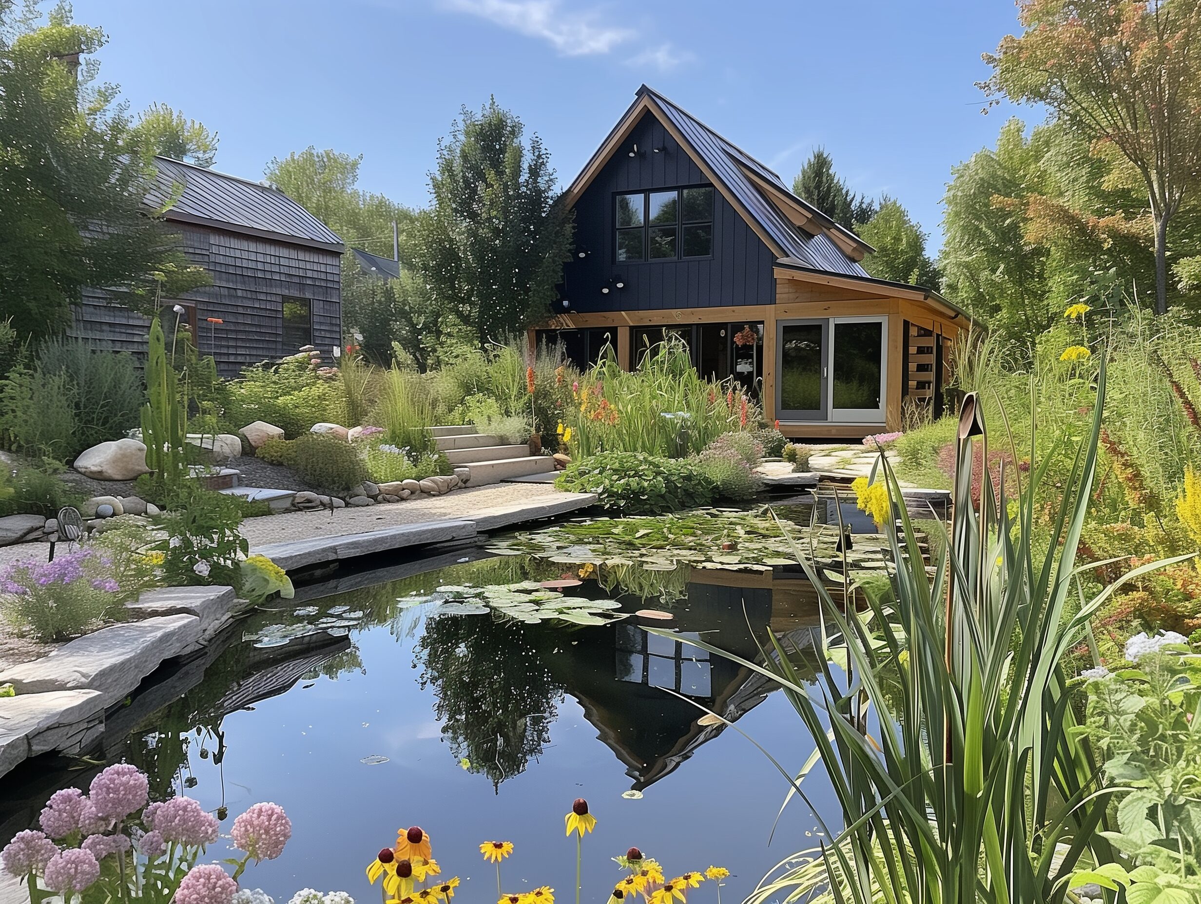 Teichreinigung – klarer Gartenteich mit Fischen